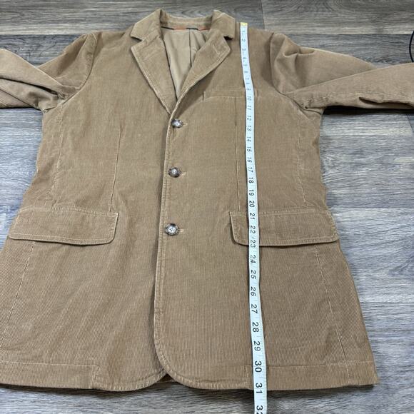 J.Crew Blazer Mens Medium Brown Corduroy Sport Coat 3 Button Notch Lapel - Picture 6 of 15